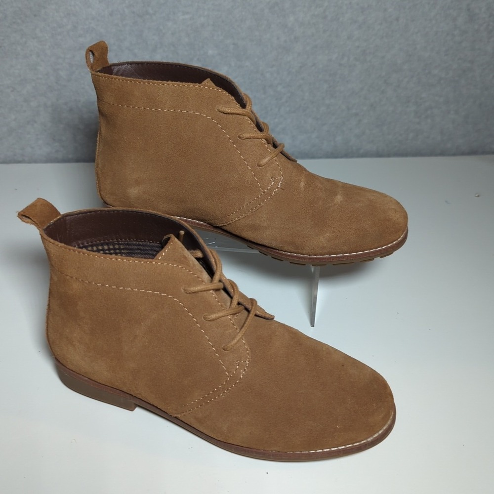 White Mountain Womens 6.5W Brown Lace Up Suede Bootie Ankle Boots Auburn Dessert